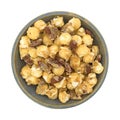 Gourmet popcorn with nuts in a bowl