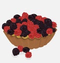 Gourmet red fruits tartlet dessert