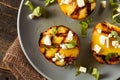 Gourmet Roasted Peaches with cheese and basil