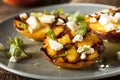 Gourmet Roasted Peaches with cheese and basil