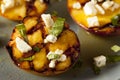 Gourmet Roasted Peaches with cheese and basil