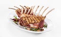 Gourmet roasted rack of lamb with rosemary