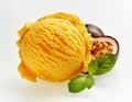 Gourmet scoop of colorful granadilla ice cream