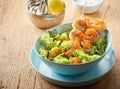 Gourmet seafood appetizer with scampi and scallop