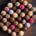 Gourmet speciality chocolate bonbons or pralines
