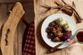 Gourmet spicy rich venison ragout or goulash