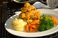 Gourmet style-breaded chicken with carrot,broccoli Royalty Free Stock Photo