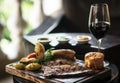 Sunday roast beef traditional british meal set on table Royalty Free Stock Photo