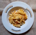 Gourmet Tasty Italian Penne Pasta on a Plate Royalty Free Stock Photo