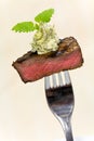 Gourmet Time,piece of a grilled steak with herb Royalty Free Stock Photo