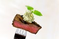 Gourmet Time,piece of a grilled steak with herb Royalty Free Stock Photo