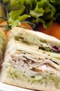 Gourmet turkey sandwich with muenster cheese Royalty Free Stock Photo