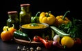 Gourmet Vegetable Photography - Dark and Vibrant. Generative By Ai
