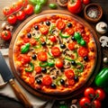 Gourmet Veggie Pizza Delight Royalty Free Stock Photo
