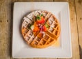 Gourmet Waffles and strawberries Royalty Free Stock Photo