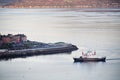 Gourock, UK, February 25th 2023, Caledonian MacBrayne ferry arriving at Gourock following repair works Royalty Free Stock Photo