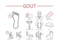 Gout. Line icons set.