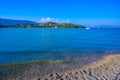 Gouvia beach is close to Kerkyra is a paradise beach with crystal clear azure water in Corfu, Ionian island, Greece, Europe Royalty Free Stock Photo
