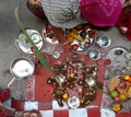 Govardhan pooja process in india Royalty Free Stock Photo