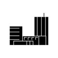 Goverment building black icon concept. Goverment building vector sign, symbol, illustration.