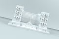 Goverment building 3d realistic render mock up