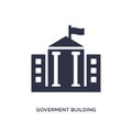 goverment building icon on white background. Simple element illustration from buildings concept