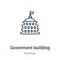 Goverment building outline vector icon. Thin line black goverment building icon, flat vector simple element illustration from Royalty Free Stock Photo