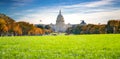 Goverment Capitol building in Washington DC with autumn park Royalty Free Stock Photo