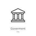 goverment icon vector from city collection. Thin line goverment outline icon vector illustration. Outline, thin line goverment