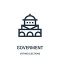 goverment icon vector from voting elections collection. Thin line goverment outline icon vector illustration