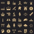 Goverment icons set, simple style