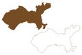 Governador island Federative Republic of Brazil, Rio de Janeiro, South and Latin America, Guanabara Bay map vector illustration