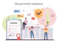 Governement relations. Idea of financial support. Governement investing Royalty Free Stock Photo