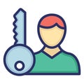 Governing man, keykeeper . Vector icon which can easily modify or editable