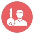 Governing man, keykeeper . Vector icon which can easily modify or edit