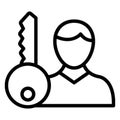 Governing man, keykeeper . Vector icon which can easily modify or edit