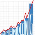 Government big spending deficit chart Royalty Free Stock Photo