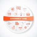 Government bond concept with icon concept with round or circle shape