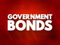 Government Bonds text quote, concept background