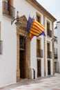 Government building with flags in Javea Royalty Free Stock Photo