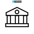 Government building icon or logo isolated sign symbol vector illustration Royalty Free Stock Photo