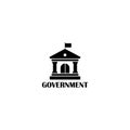 Government building icon for logo isolated on white background Royalty Free Stock Photo