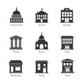 Government building icons Royalty Free Stock Photo