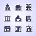 Government building icons Royalty Free Stock Photo