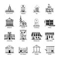 Government building icons set Royalty Free Stock Photo