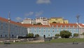 Government building on Ribeira de Naus quay along Tagus river Royalty Free Stock Photo