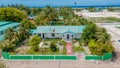 Government building at the village at the Maamigili secluded tropical island at the Alif Dhaal Atoll at the indian ocean Royalty Free Stock Photo