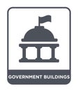 government buildings icon in trendy design style. government buildings icon isolated on white background. government buildings