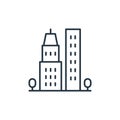 Government buildings icon vector from skyscraper concept. Thin line illustration of Government buildings editable stroke.