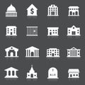 Government buildings icons Royalty Free Stock Photo